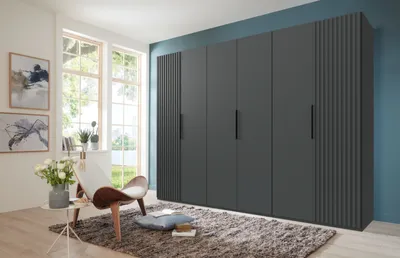 Produktbild von Drehtürenschrank >Andorra< in Graphit - 300x216x58cm (BxHxT)