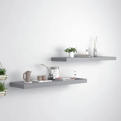 Produktbild von "im " Schweberegale 2 Stk. Grau 80x23,5x3,8 cm MDF - Wandregale CC9931