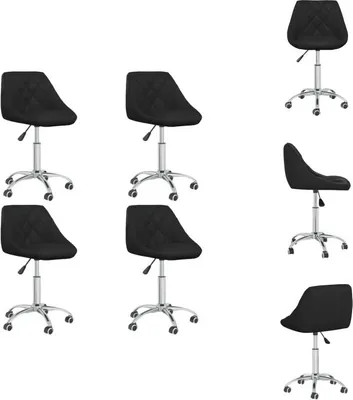 Produktbild von vidaXL Esszimmerstühle 4 Stk. Drehbar Schwarz Kunstleder -  Esszimmerstühle