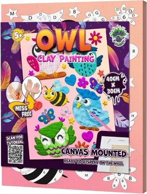 Obrázek produktu pro Plastelínová lepicí sada - Sova