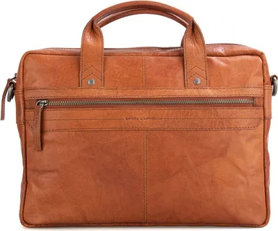 Produktbild von SPIKES & SPARROW Leder Businesstasche Schultertasche mit Laptopfach Bronco Briefcase Brandy braun