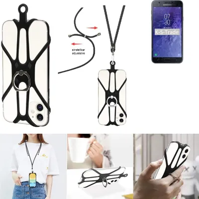 Produktbild von K-S-Trade 3in1 Handykette Handyband Handykordel Halsband Smartphone-Ring Handy-Ring kompatibel mit Samsung Wide3 Fingerhalterung Handyring