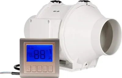 Zdjęcie produktu dla wentylator rurowy 150 mm 530 m³/h - regulowany - Inteligentny wyłącznik - Czasowa regulacja temperatury - Przepływ powietrza - Szklarnia Łazienka Piwnica Garaż
