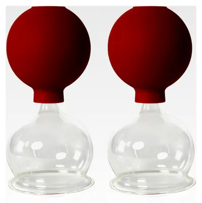 Produktbild von Schröpfgläser mit Ball 2 Stück 65mm für professionelles, medizinisches Schröpfen