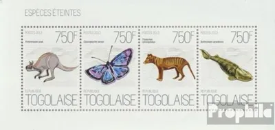 Produktbild von Briefmarken Togo 2013 Mi 5156-5159 Kleinbogen (kompl. Ausgabe) postfrisch Ausgestorbene Spezies