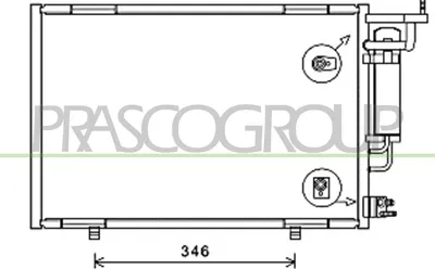 Produktbild von PRASCO FD346C001 Kondensator Klimaanlage Klimakondensator für FORD Fiesta Mk6 Schrägheck (JA8, JR8) +Trockner
