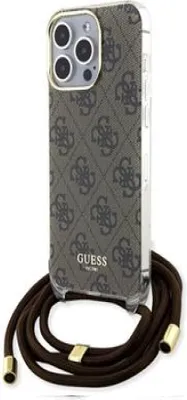 Produktbild von Guess IML 4G Printed Crossbody Case für iPhone 15 Pro Max braun