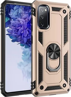 Produktbild von Mobigear Armor Ring  Samsung Galaxy S20 FE Hülle Hardcase Backcover Stoßfest mit Ringhalter - Gold