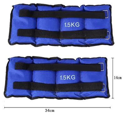 Obrázok produktu pre Závažia na beh, pevné dvojité popruhové závažia pre atletiku (3 kg – 2 x 1,5 kg)