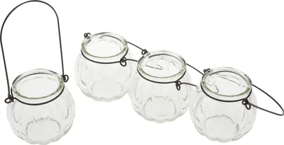 Produktbild von VBS Glas-Windlicht mit Bügel, 4 Stück