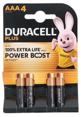 Immagine prodotto di Duracell Plus Boost AAA (MN2400/LR03) K4  Micro batterie Blister 4