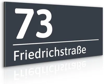 Produktbild von Hausnummernschild Antrazit wetterfest - 42x21 cm für Haus und Gebäude