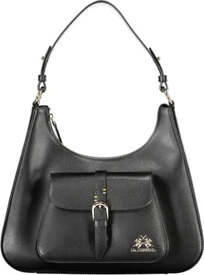 Produktbild von Elegante Schwarze Damenschultertasche mit Kontrastdetails & Taschen