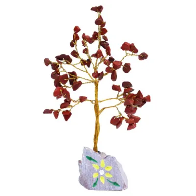 Produktbild von Indischer Edelsteinbaum, Glücksbaum, Roter Jaspis, 80 Steine, Feng-Shui