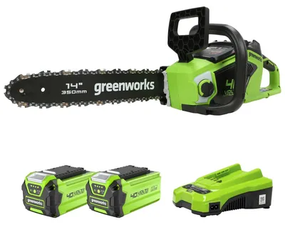 Productafbeelding van Greenworks GD40CS15 accu-kettingzaag met borstelloze motor, 14-inch (35 cm) zaagblad