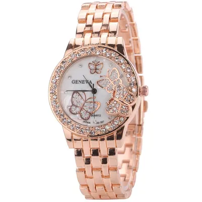 Immagine prodotto di Orologio Zircon Butterfly Rosa/Oro - Eleganza e Stile KP4712