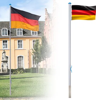 Produktbild von LZQ Fahnenmast Aluminium Fahnenmast 6,5m Flaggenmast Inkl. Deutschland Fahne Flagge