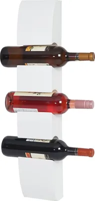 Image de Casier à vin Colmar, casier à bouteilles mural porte-bouteilles en bois, pour 3 bouteilles 54x13x9cm ~ blanc