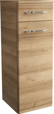 Zdjęcie produktu dla FACKELMANN Szafka Midi MILANO / Szafka łazienkowa z cichym domykiem / Wymiary (szer. x wys. x gł.): ok. 30,5 x 83 x 32 cm / 1 drzwiczki i 1 szuflada / Zawiasy drzwiczek z możliwością dowolnego wyboru / Korpus: jasnobrązowy / Front: jasnobrązowy
