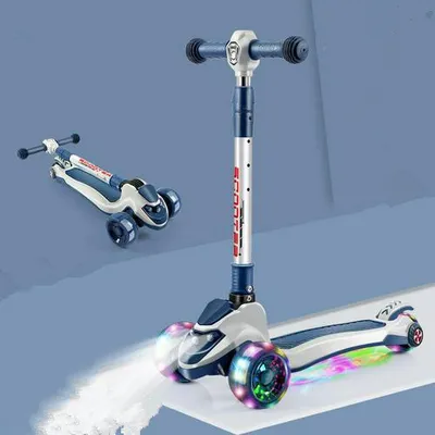 Produktbild von Kinderroller Kinderscooter Dreiradscooter mit LED Räder 3 Höhenverstellbare faltbar für Jungen & Mädchen
