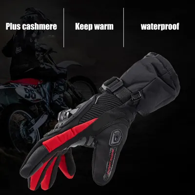 Obrázek produktu pro Zimní motocyklové rukavice, teplé, voděodolné, s pevnou ochranou kloubů