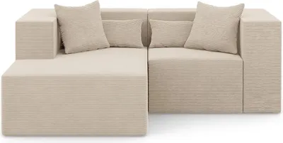 Produktbild von 3-Sitzer Ecksofa NOVA S - 208x180x76cm, Otomane, Links, L-form, Beige