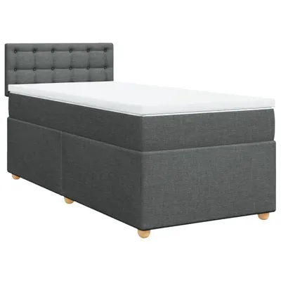 Produktbild von vidaXL Boxspringbett mit Matratze Dunkelgrau 90x190 cm Stoff