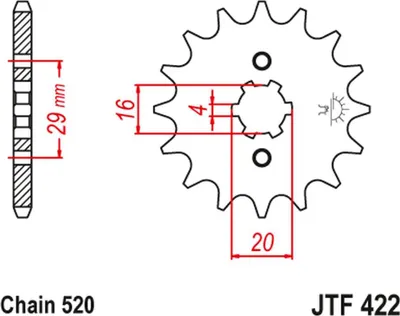 Image de Zębatka Jt C/S 14T Jtf422.14