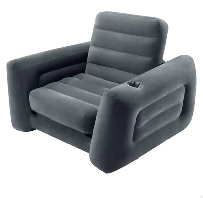 Produktbild von Schlafbank 1 Person - Ausziehbar - Schwarz - PVC/Rayon - 117 x 117 x 66 cm