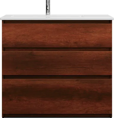 Produktbild von burgbad Lin20 Keramik-Waschtisch Weiß Glänzend inklusive Waschtischunterschrank, 3 Auszüge, linksbündig, 1030x495x912mm, SGHI103LF5359C0001