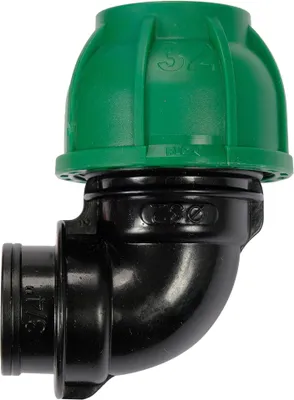 Image de Raccord coudé en PP à 90°, filetage intérieur 32 mm x 3/4"