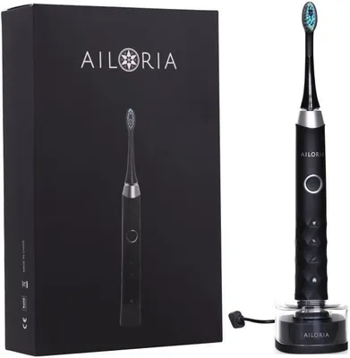 Zdjęcie produktu dla Ailoria SHINE BRIGHT, Dorosły, Soniczna szczoteczka do zębów, Codzienna pielęgnacja, Masaż, Wybielający, Czarny, Niebieski, 40000 ruchów na minutę, 4 x 30 sec