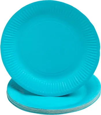 Image de Pronappe 25x 20 Assiettes en carton rondes, 23 cm Turquoise 79216I