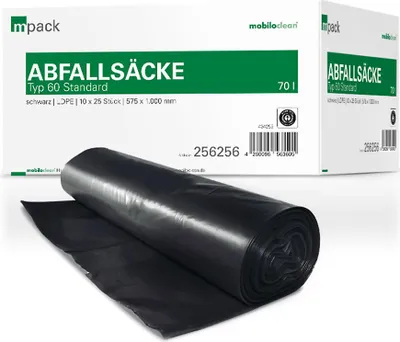 Produktbild von mpack Abfallsäcke 70 Liter T60 (36my) schwarz