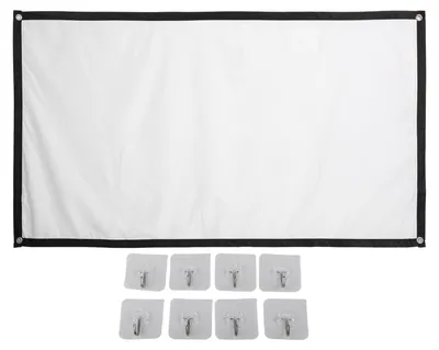 Produktbild von 100 Zoll HD-Projektionsleinwand, knitterfrei, faltbar, tragbar, mit Haken für Heimbüro