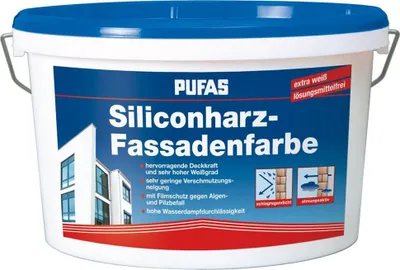 Produktbild von Siliconharz Fassadenfarbe Siliconharzfarbe Außenfarbe Anstrich - Pufas - 5 Liter