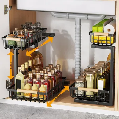 Produktbild von Küchenschrankorganizer - multifunktional - 1 Stück - Kohlenstoffstahl