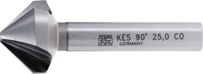 Zdjęcie produktu dla PFERD KES HSSE DIN 335 C90° 25,0, Wiertarka, Elektryczne urządzenie wielofunkcyjne, Stal, Żeliwo, Metale nieżelazne, Stal nierdzewna, Aluminium, Stop kobaltu stali szybkotnącej (HSS-E)