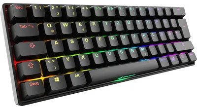 Produktbild von Sharkoon 100065629, 60%, Kabelgebunden, USB, QWERTZ, RGB-LED, Schwarz