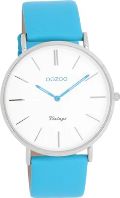 Produktbild von Oozoo Damen Armbanduhr blau Analog Vintage Series Lederarmband D2UOC20310