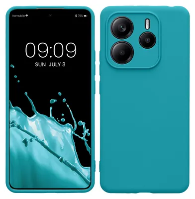 Produktbild von kwmobile Handyhülle für Xiaomi Redmi Note 14 5G (Nicht für 4G) Hülle - weiches Handy Silikon Case - Schutzhülle Cover - Petrol matt