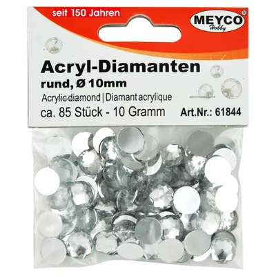 Produktbild von Acryl Diamanten Glitzerstein Dekostein Ø 10 mm ca. 85 Stück Kunststoff kristall