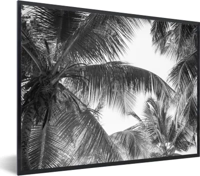 Produktbild von MuchoWow® Gerahmtes Poster Palmwedel - Vintage - Natur 40x30 cm - Poster mit Schwarzem Bilderrahmen Wandposter Rahmen Foto Bilder - Kunstposter - Wanddekorationen