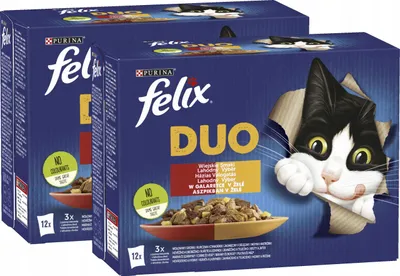 Obrázok produktu pre Felix Fantastyczne Duo Mięsne Smaki dla Kota 12 x 85 g