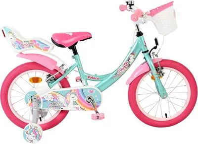 Produktbild von Volare Unicorn Kinderfahrrad - Mädchen - 16 Zoll - Grün - Zwei Handbremsen