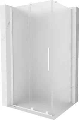 Image de Mexen Velar cabine de douche coulissante 100 x 75 cm, verre dépoli, blanc - 871-100-075-31-20