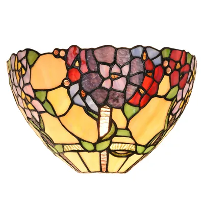 Zdjęcie produktu dla Clayre & Eef Lampa ścienna Tiffany 30x15x18 cm szkło zielono-beżowe
