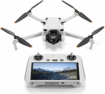 Produktbild von DJI Mini 3 (RC), 4 Rotoren, 48 MP, 3840 x 2160 Pixel, 16 m/s, 2453 mAh, Grau, Weiß
