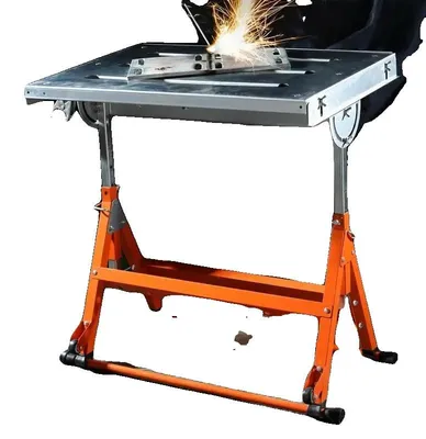 Productafbeelding van Lasbank, staal, afmetingen 76,2 x 50,8 cm, hoogte verstelbaar van 63,5 tot 81,3 cm, draagvermogen 181 kg, verrijdbaar met transportwielen