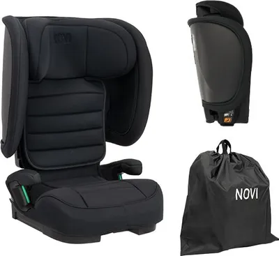 Produktbild von Novi Max i-Size Autositz R129 – 100–150 cm – klappbar – inklusive Transporttasche - Schwarz